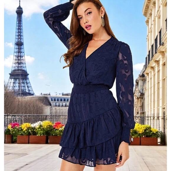 Lilly Pulitzer Cristiana True Navy Lace Long Sleeve Dress Size 12 NWT MSRP $258 - Picture 1 of 13